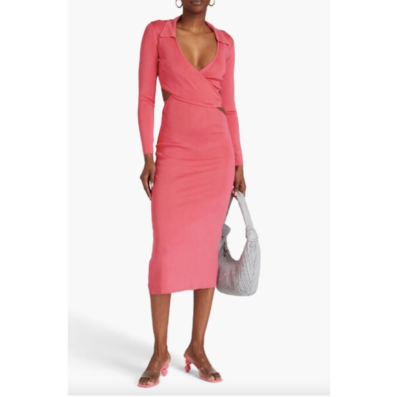 Cult Gaia Cristina  wrap- effect  cutout Knit  midi Dress XS - Picture 1 of 8